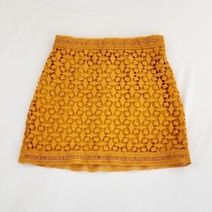 Stylestalker Mustard Lace Mini Skirt